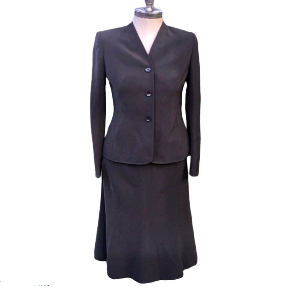 MSRP $150 KASPER 2PC Green Blazer Skirt Suit 6 6P
